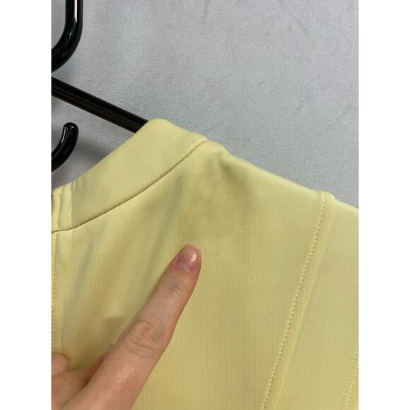 TED BAKER Nistee Skater Dress Cap Sleeve High Neck Pleat Lemon Women's 1 US4 - Picture 9 of 13